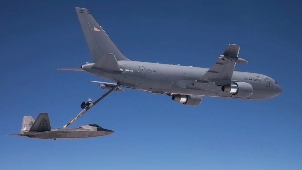F-22 Refueling Disaster: KC-46 Tanker Boom Breaks Off Mid-Air, Probe Underway