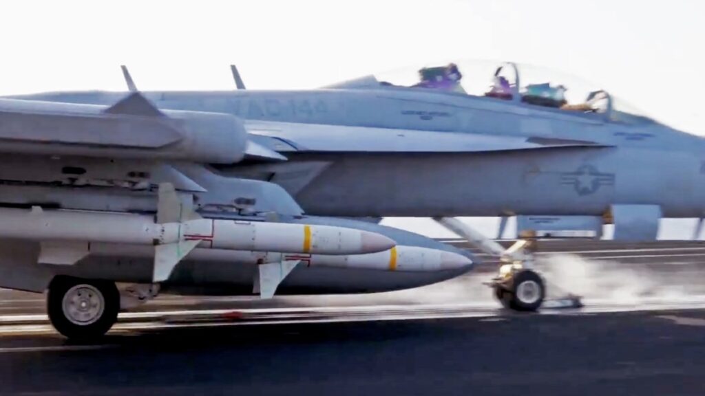 Exclusive Look: US Navy's EA-18G Growler Unleashes Unprecedented Quad Anti-Radiation Missile Payload in Yemen Operations