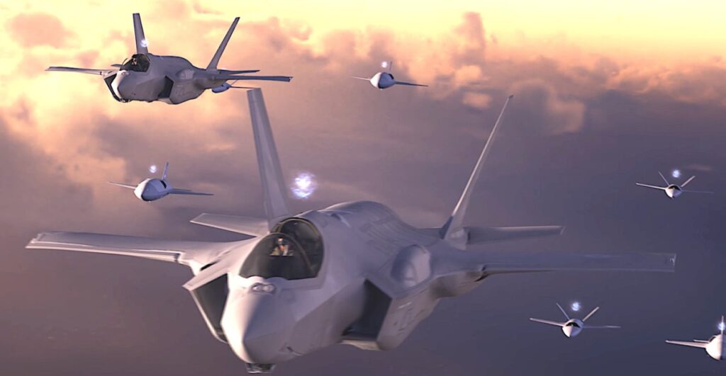 Future of Aerial Combat: US Fighter Jets vs Chinese Jets with Drone Escort